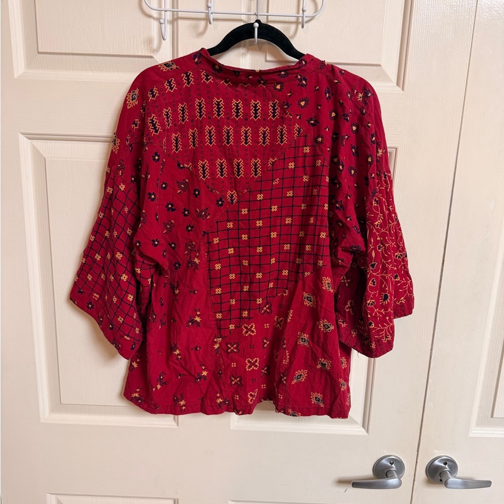 Sacred Threads Boho 100% Cotton Oversized Beaded Blouse - Picture 2 of 5